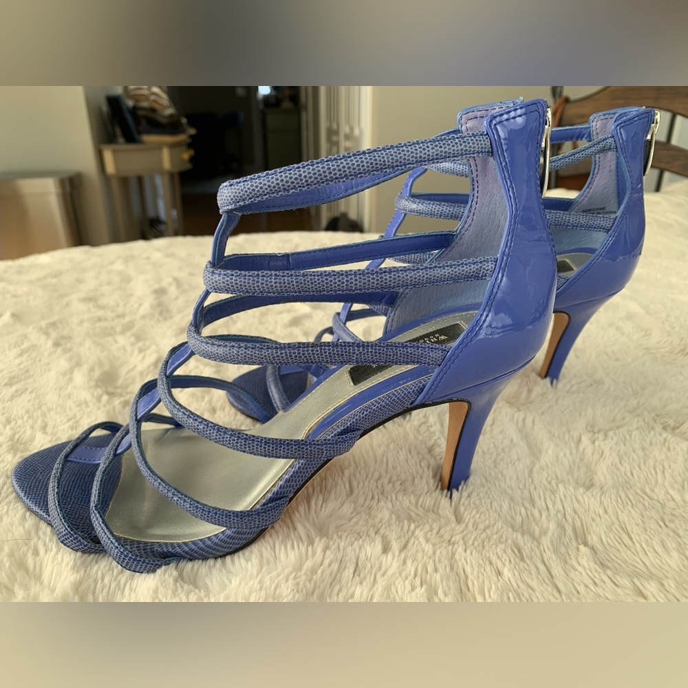 WHBM purple strappy heels size 8.